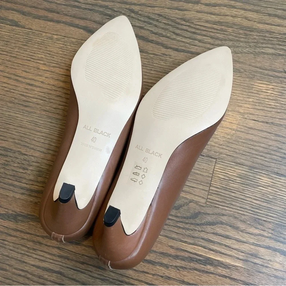 ALL BLACK Classic Leather Pumps Shoes Heels minimalist size EU 40